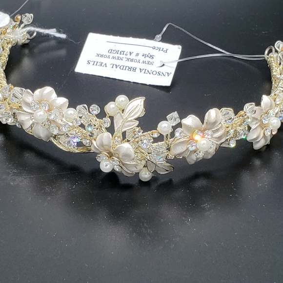 Ansonia Bridals Floral Pearl Wedding Headpiece - Picture 5 of 7